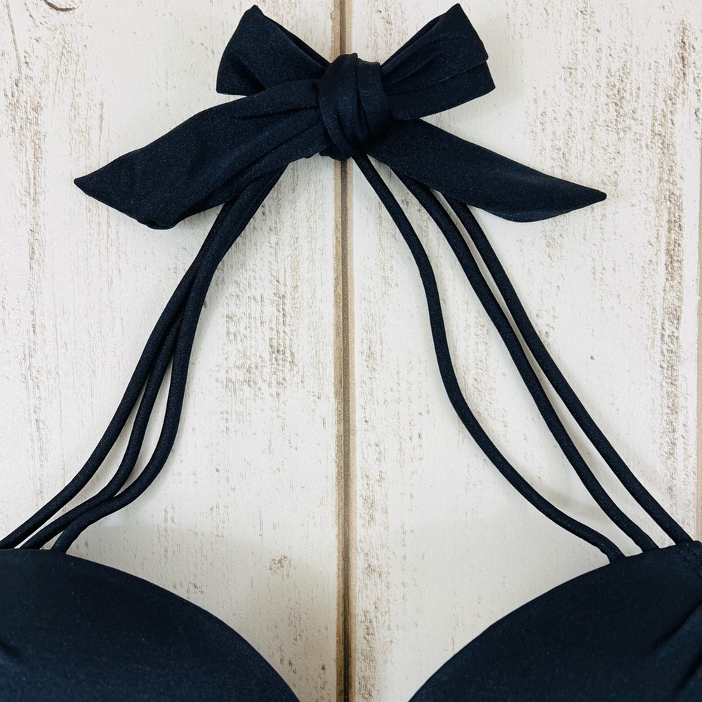 34C Victoria’s Secret Push Up Swim Bikini Top Black - Picture 5 of 13